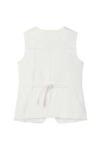 Petite Studio's Darien Linen Vest in Ivory 
