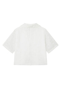 Petite Studio's Nadia Cotton Eyelet Blouse in White