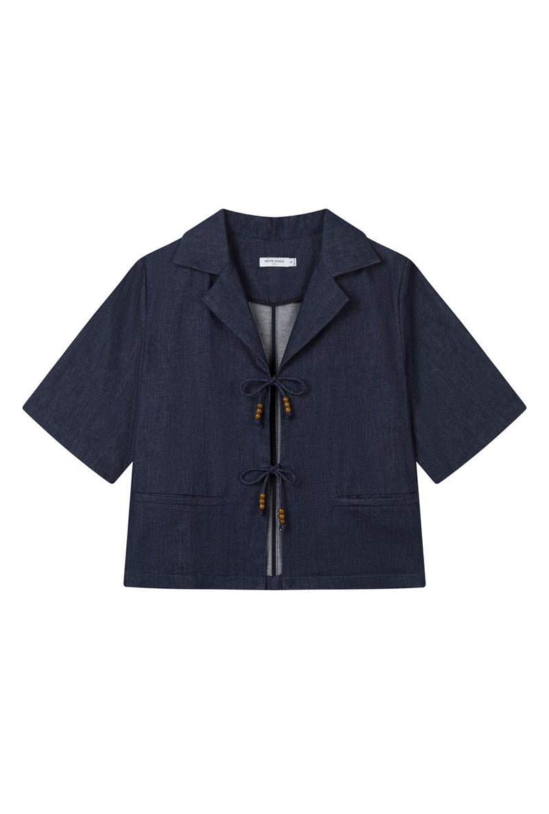 Petite Studio's Nadia Denim Blouse in Indigo 
