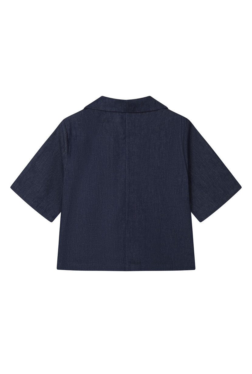 Petite Studio's Nadia Denim Blouse in Indigo 
