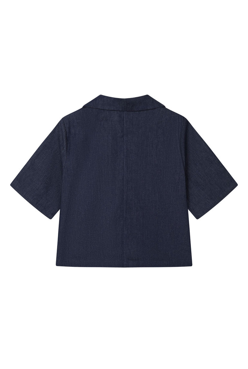Petite Studio's Nadia Denim Blouse in Indigo 
