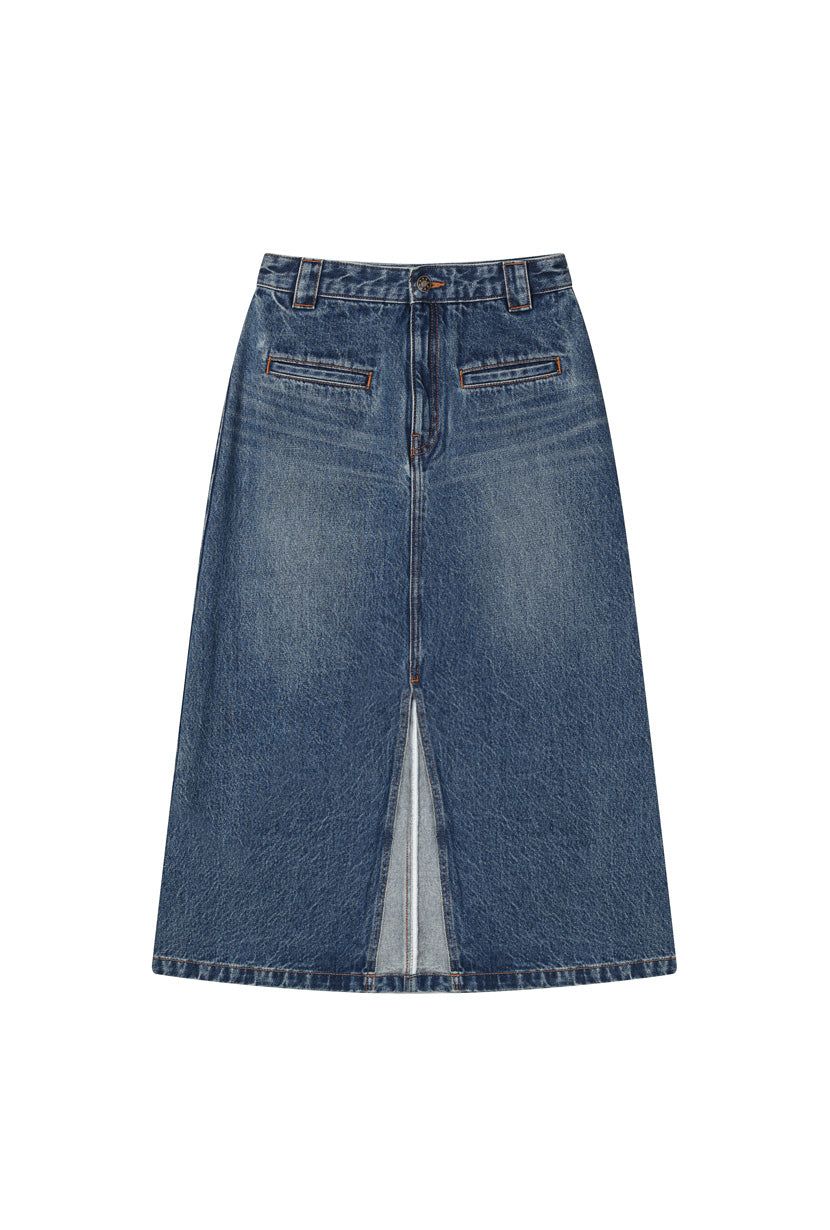 pippa denim midi dress Pippa Long Sleeve Frill Shirtdress (Women)