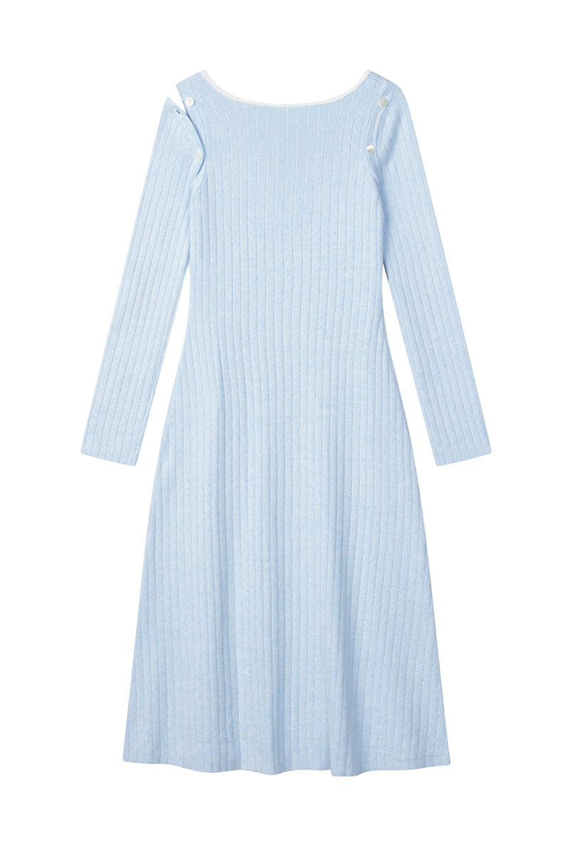 Petite Studio's Ophelia Adjustable Sleeve Knit Dress in Icy Blue