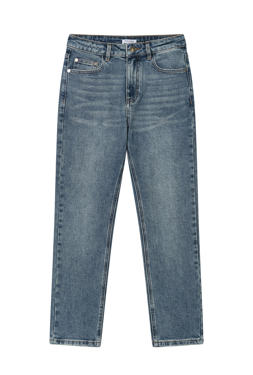 Petite Studio's Enid High-Rise Slim Ankle Jeans in Blue 