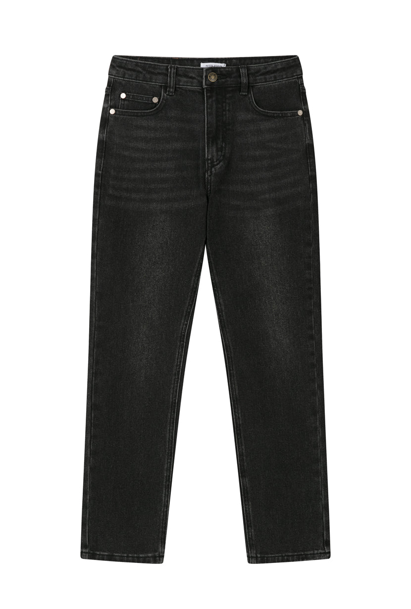 Petite Studio's Enid High-Rise Slim Ankle Jeans in Black