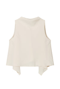 Petite Studio's Didi Cowl Neck Flared Top in Cream