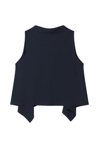 Petite Studio's Didi Cowl Neck Flared Top in Navy