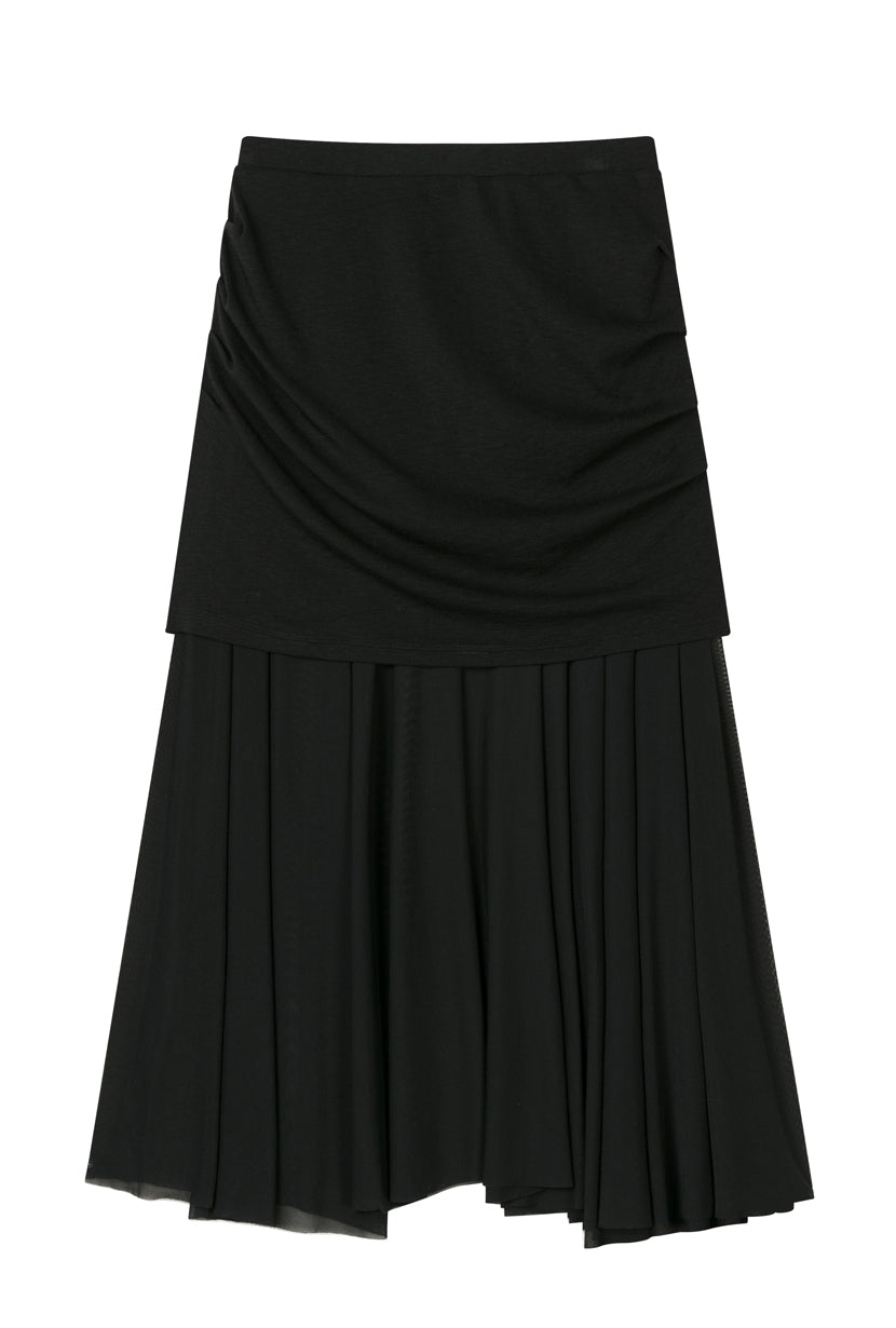 Petite Studio's Dolly Jersey Cotton Skirt in Black - Petite
