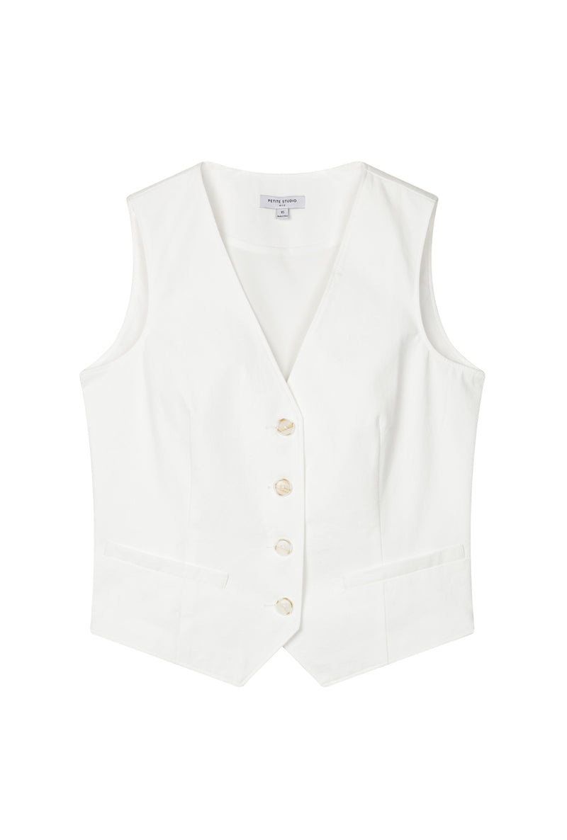 Petite Studio's Bridgett Vest in Ivory 