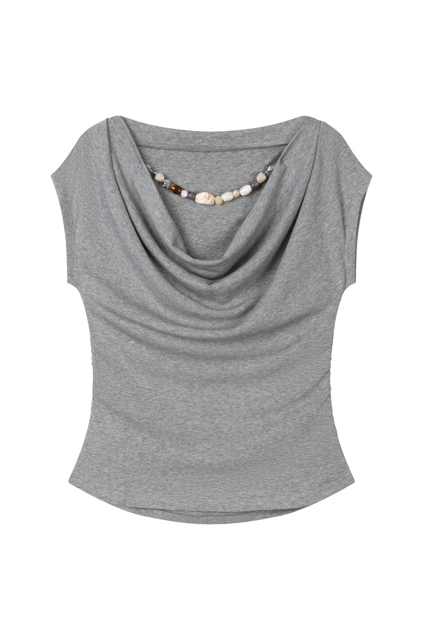 Petite Studio's Devito Jersey Cotton Top in Grey
