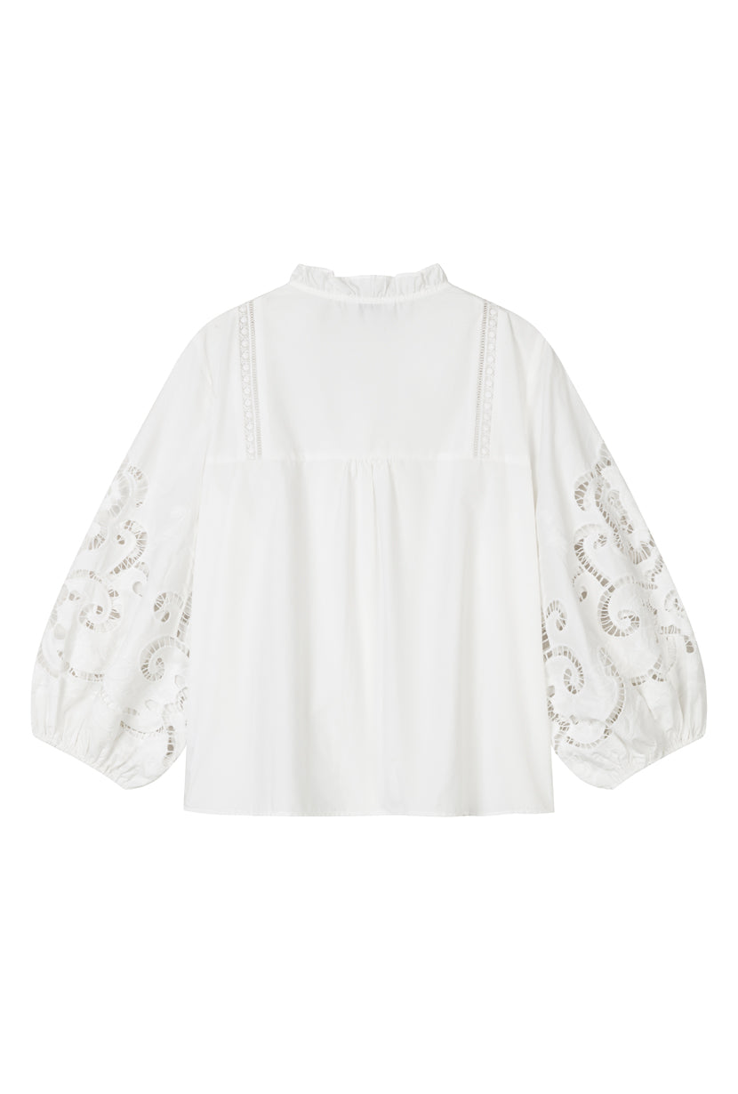 Petite Studio's Chandler Cotton Blouse in Ivory