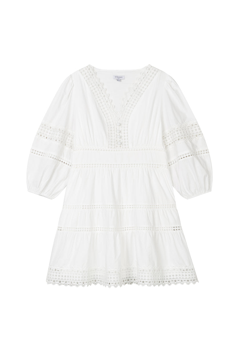 Petite Studio's Calista Cotton Dress in White