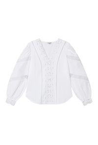 Petite Studio's Drew Cotton Blouse in Ivory