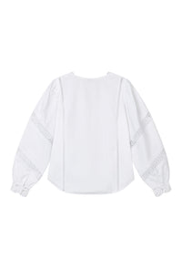 Petite Studio's Drew Cotton Blouse in Ivory