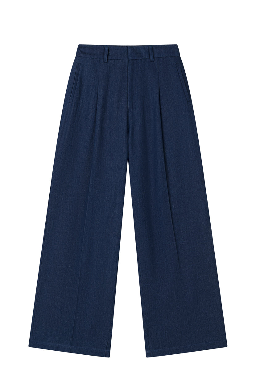 Petite Studio's Circe Cotton Pants in Blue
