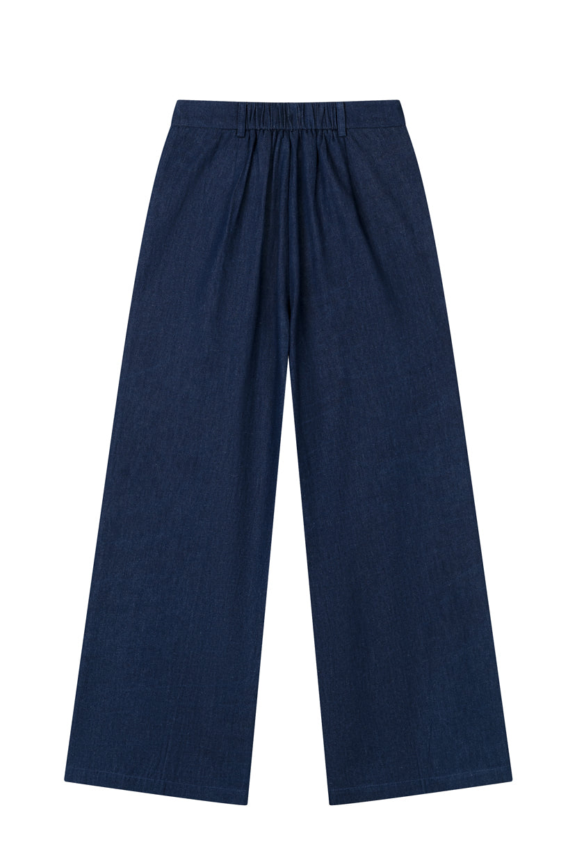 Petite Studio's Circe Cotton Pants in Blue