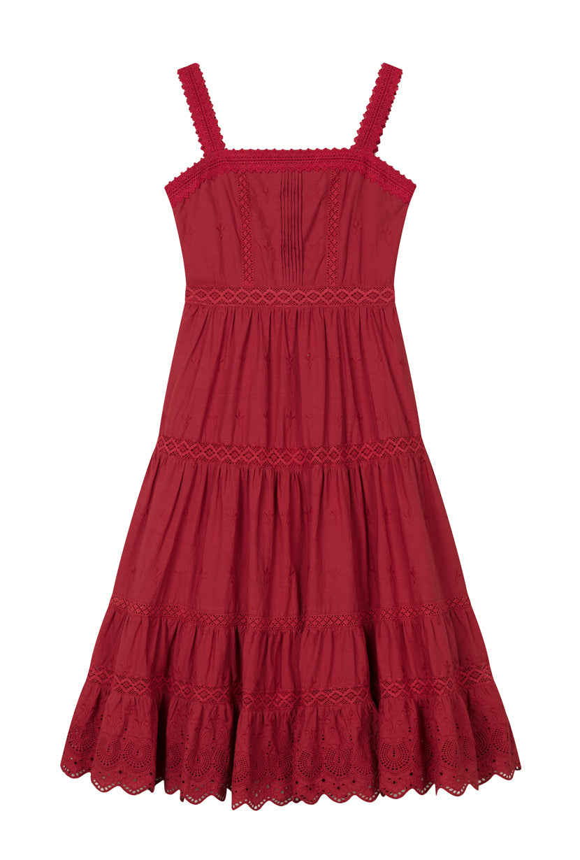 Petite Studio's Clarabel Cotton Midi Dress in Red - Petite Clothing for Women Petite Studio's Clarabel Cotton Midi Dress in Red - Petite Clothing for Women
