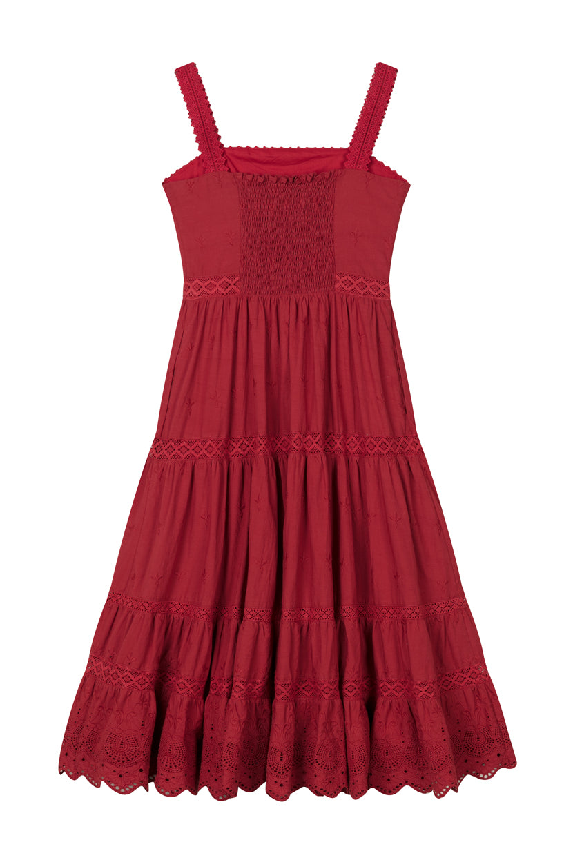 Petite Studio's Clarabel Cotton Midi Dress in Red