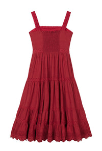 Petite Studio's Clarabel Cotton Midi Dress in Red