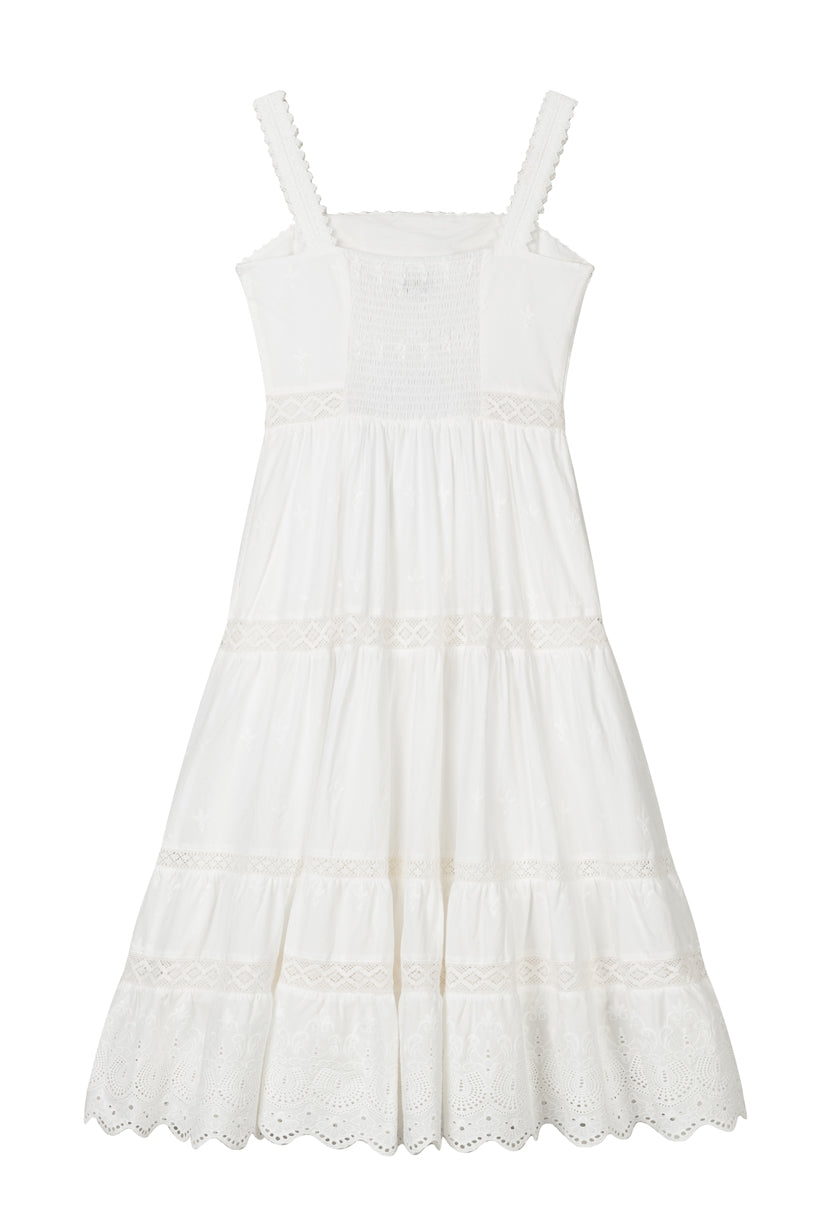 Petite Studio's Clarabel Cotton Midi Dress in White