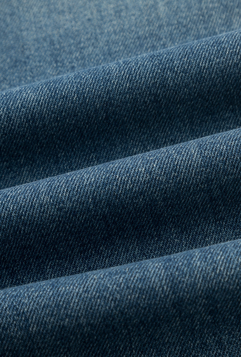 Petite Studio's Evie Mid-Rise Barrel Jeans in Vintage Blue