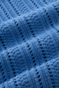 Petite Studio's Dotty Cotton Crochet Top in Blue