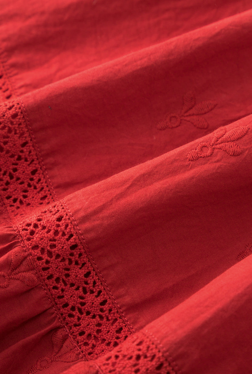 Petite Studio's Clarabel Cotton Midi Dress in Red