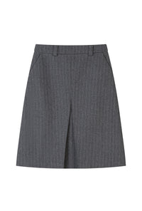 Petite Studio's Adriana Wool Skirt in Grey Striped 