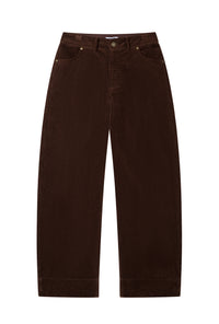 Petite Studio's Emani Corduroy Barrel Pants in Brown