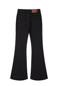 Petite Studio's Asher Mid-Rise Flared Jeans in Black