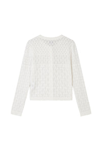 Petite Studio's Hannah Cashmere Cotton Blend Cardigan in Ivory