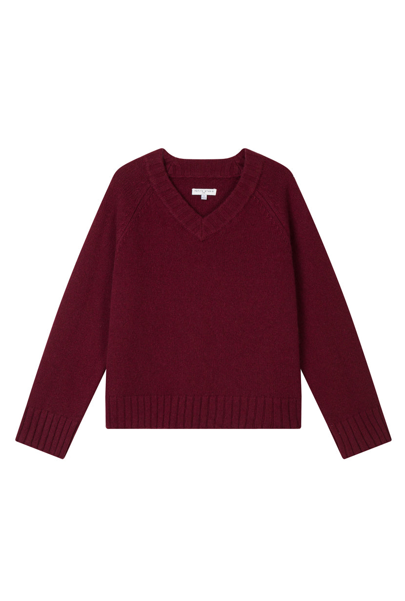 Petite Studio's Samuel Merino Wool Sweater in Burgundy