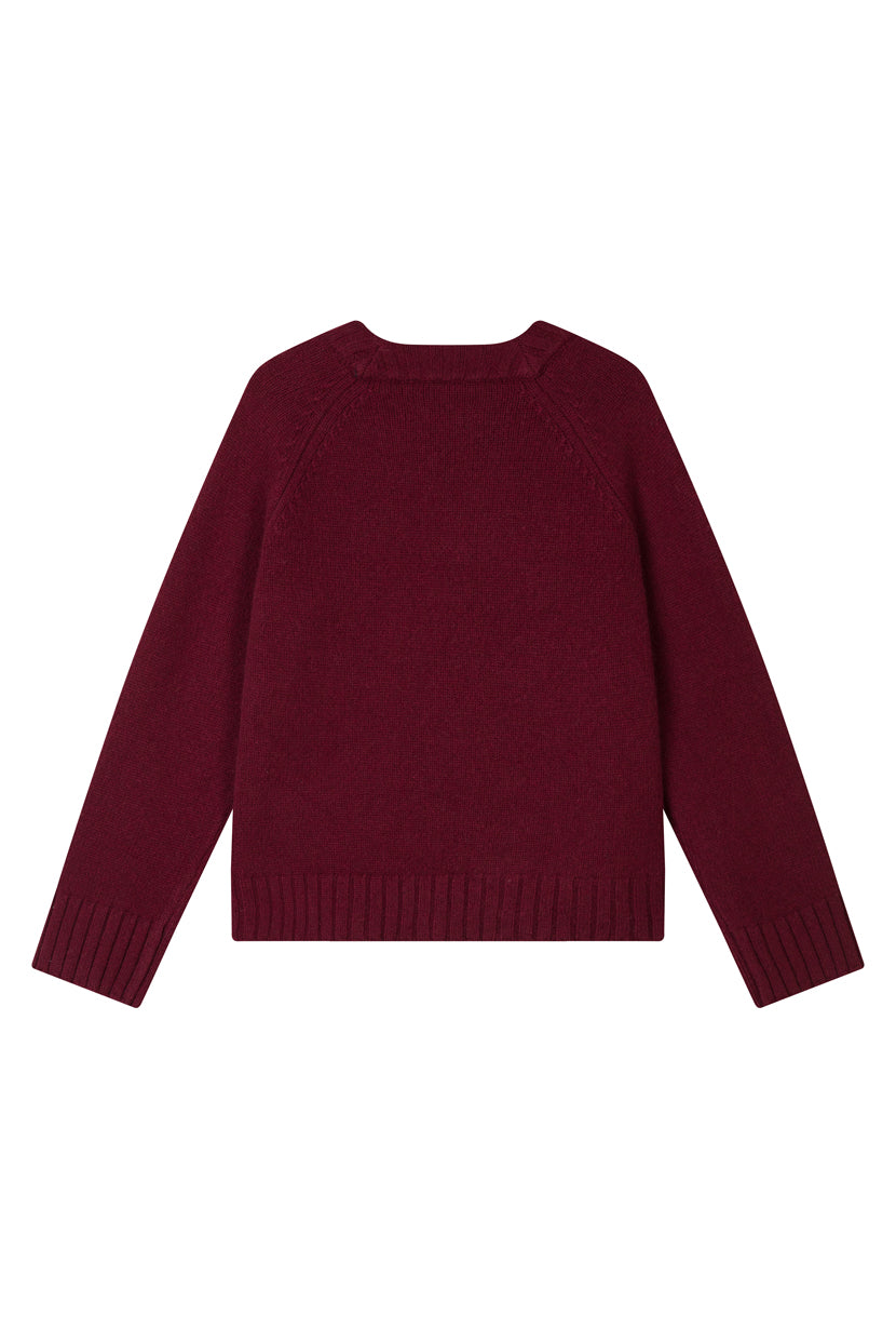 Petite Studio's Samuel Merino Wool Sweater in Burgundy