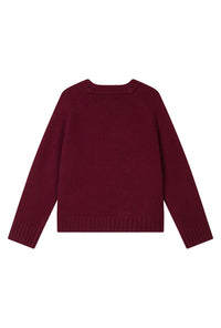 Petite Studio's Samuel Merino Wool Sweater in Burgundy