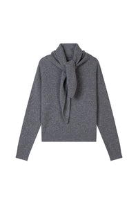 Petite Studio's Nori Merino Wool Scarf Sweater in Grey