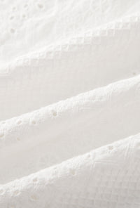 Petite Studio's Calen Embroidered Ruffled Cotton Blouse in Ivory