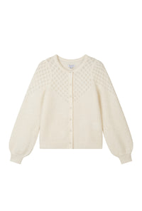 Petite Studio's Nathan Mohair-Blend Wool Cardigan in Ivory