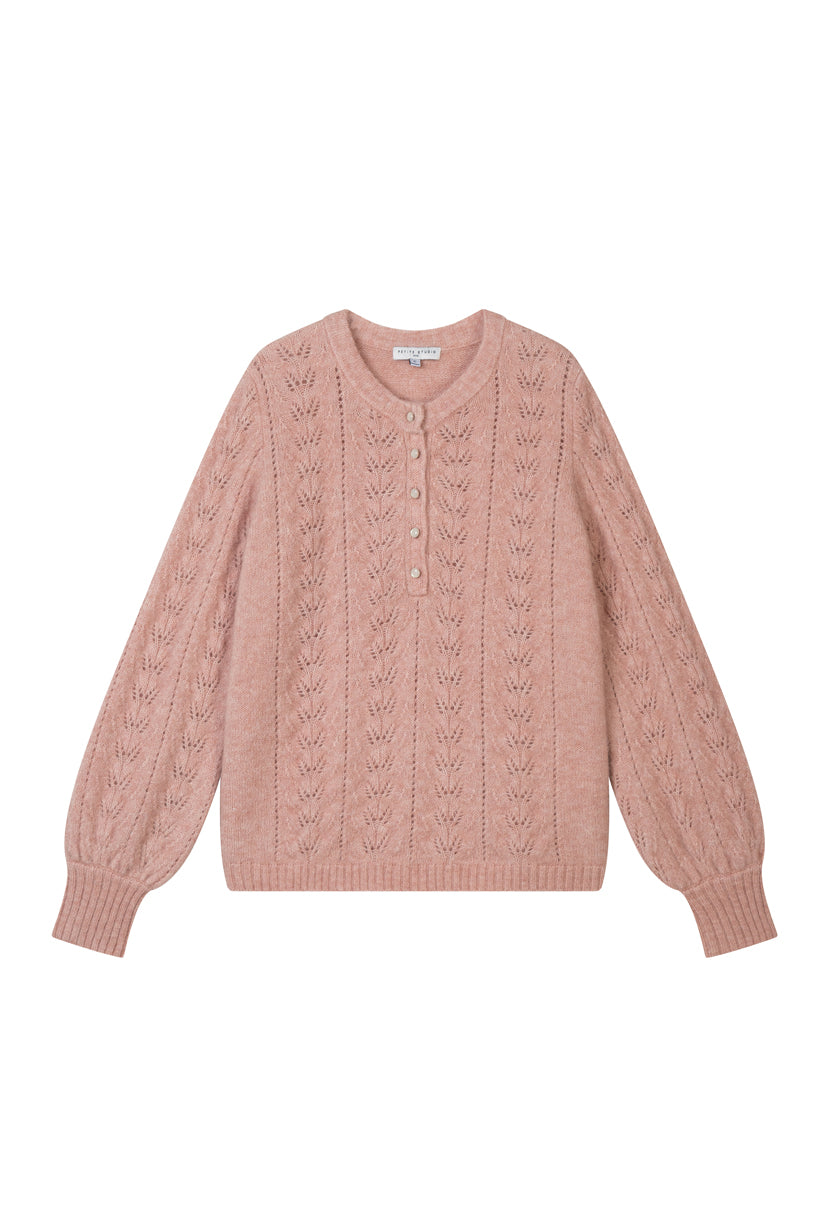 Petite Studio's Paisley Mohair Sweater in Melon