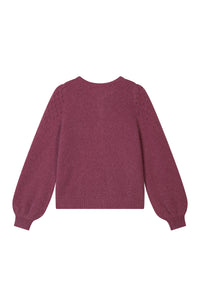 Petite Studio's Nathan Mohair-Blend Wool Cardigan in Plum 