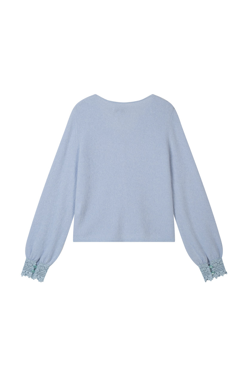 Petite Studio's Murphy Brushed Merino Wool Cardigan in Ice Blue