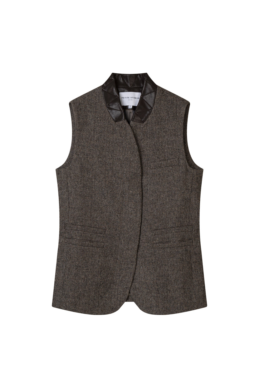 Petite Studio's Noah Wool Vest in Ash Brown
