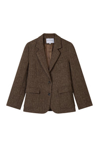 Petite Studio's Emilia Wool Blazer in Brown 