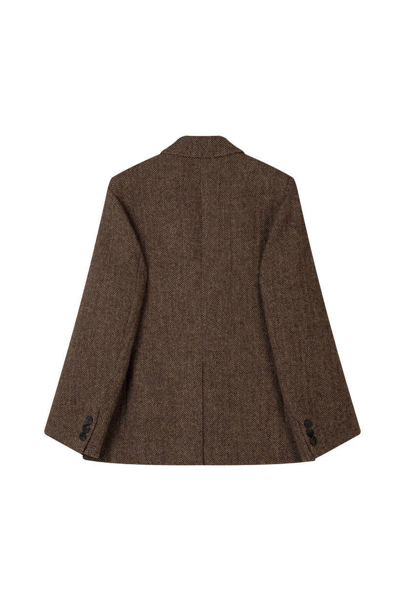 Petite Studio's Emilia Wool Blazer in Brown 