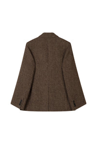 Petite Studio's Emilia Wool Blazer in Brown 