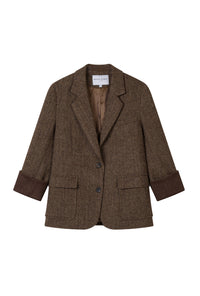 Petite Studio's Emilia Wool Blazer in Brown 