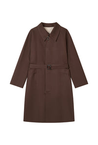 Petite Studio's Liam Reversible Cotton Trench Coat in Beige and Chocolate