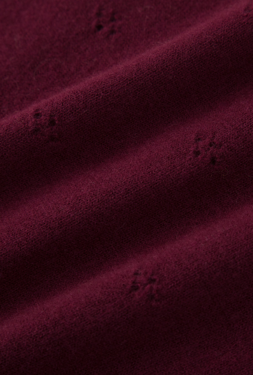 Petite Studio's Basti Reversible Merino Wool Cardigan in Burgundy 