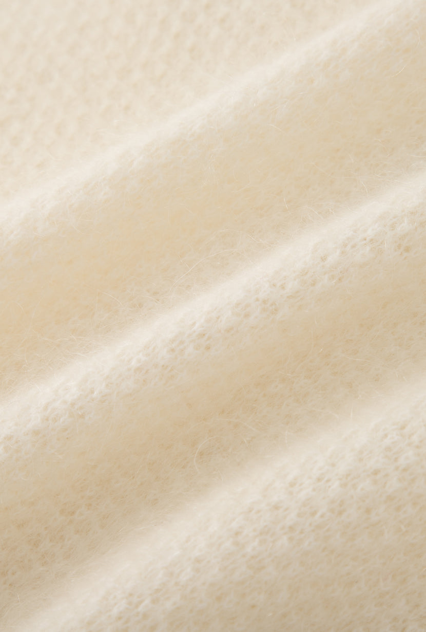 Petite Studio's Nathan Mohair-Blend Wool Cardigan in Ivory