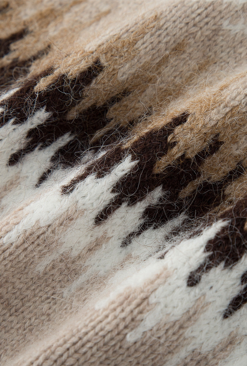 Petite Studio's Hugo Zipped Wool Knit Jacket in Camel