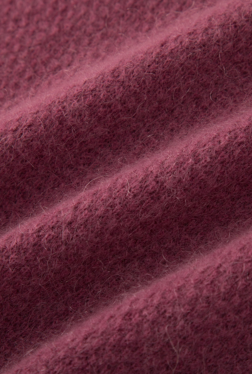 Petite Studio's Nathan Mohair-Blend Wool Cardigan in Plum 